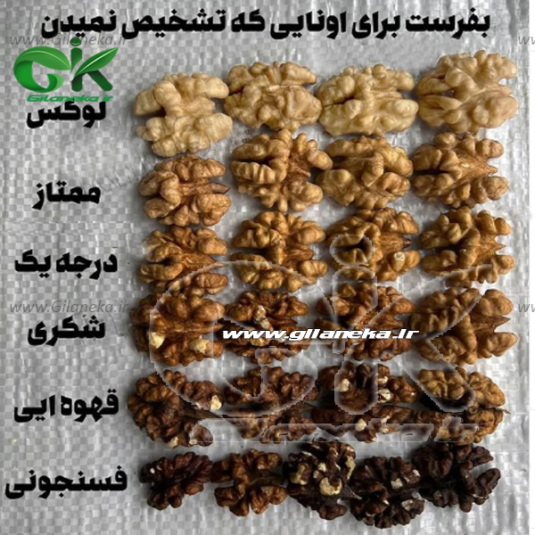 تشخیص گردو ازرنگ آن